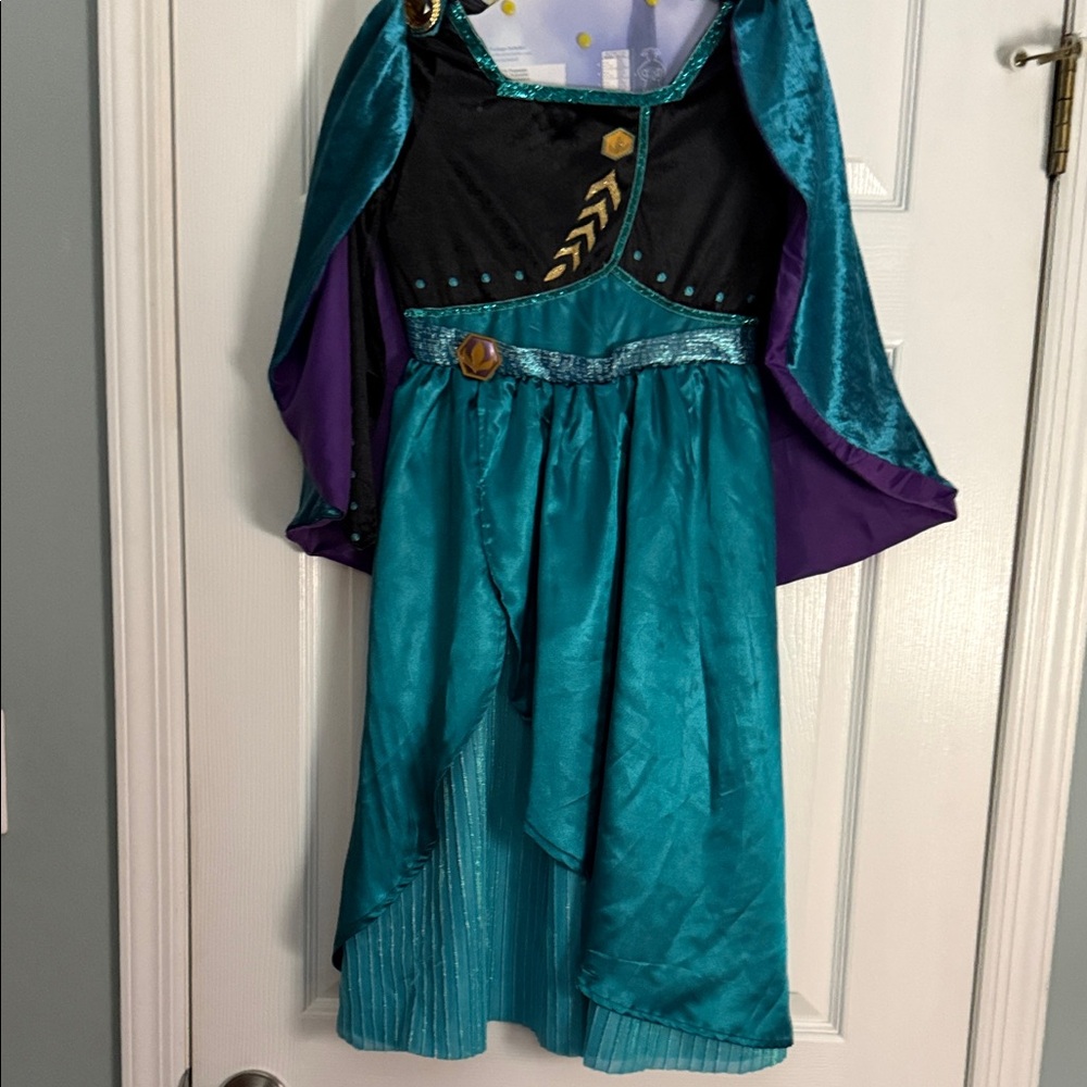 Teal and Black Kids Costume Dress with Purple Cape - Brand